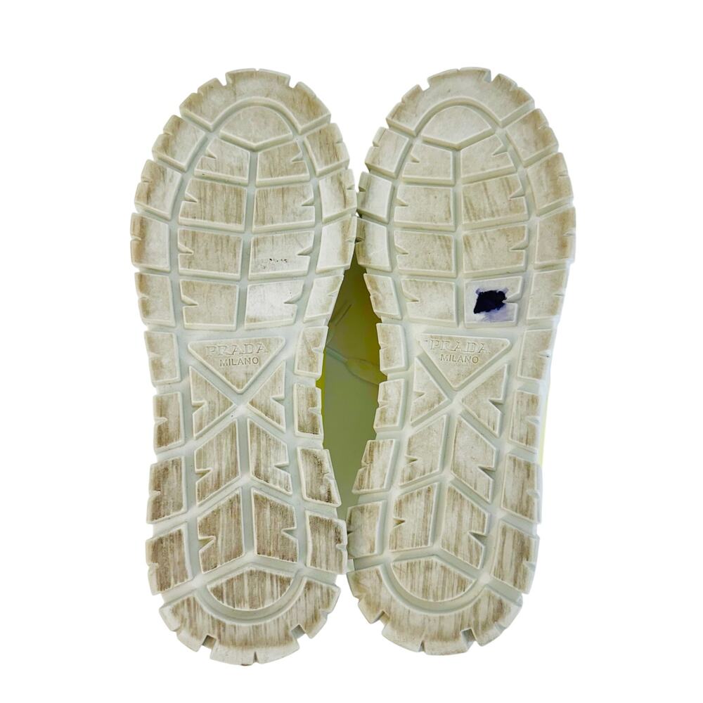 Prada Re-Nylon Double Wheel Gabardine Sneakers Platform Butter Yellow 37.5 - Picture 14 of 16